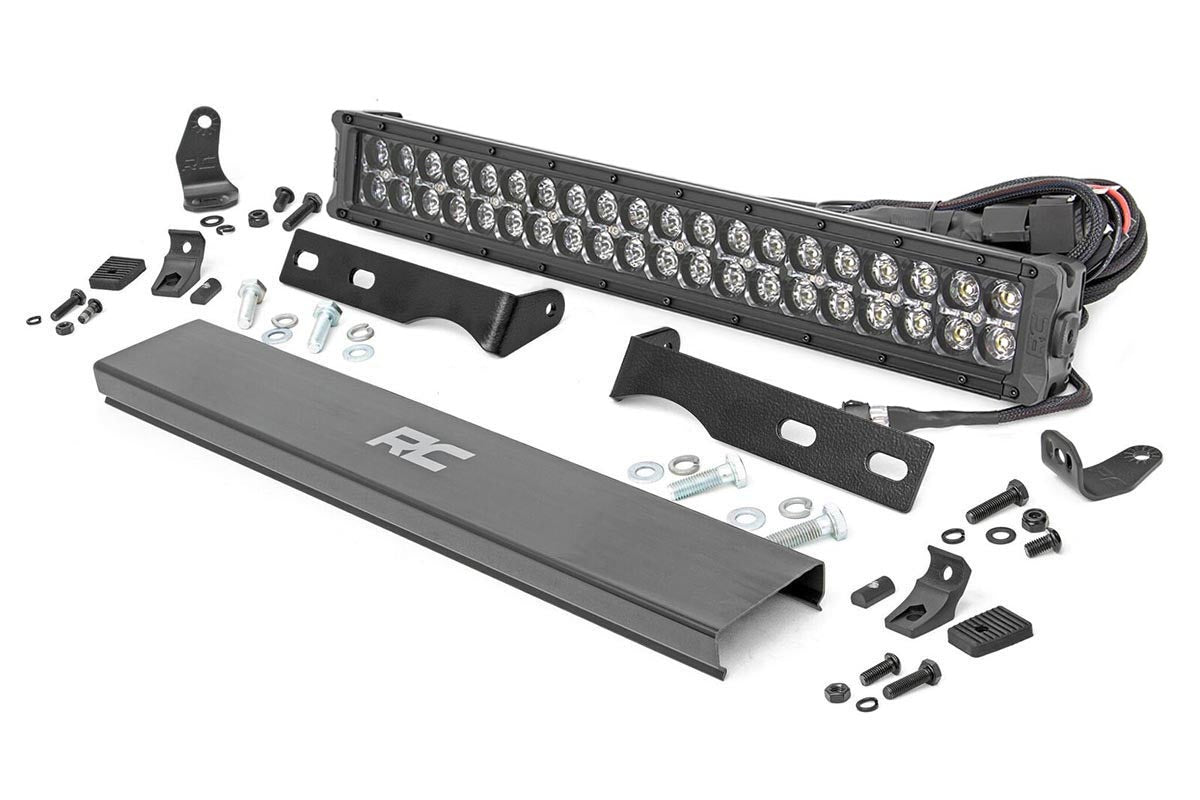 Rough Country Jeep 20in LED Bumper Kit | Black Series w/ Cool White DRL (11-20 WK2 Grand Cherokee)
