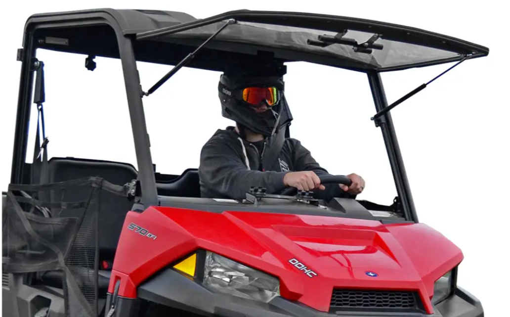 Polaris Ranger Midsize Scratch Resistant Flip Windshield