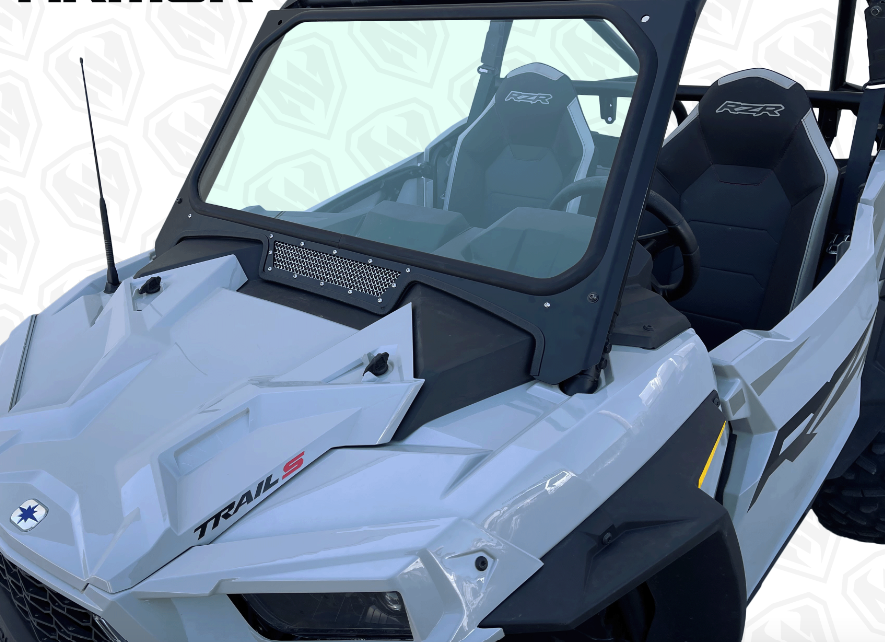 Glass Windshield with Vent for Polaris RZR Trail S
