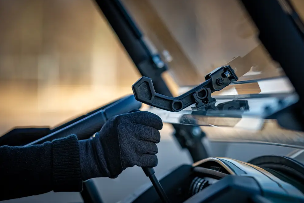 Kawasaki Mule Pro-Mx Scratch-Resistant Flip Windshield