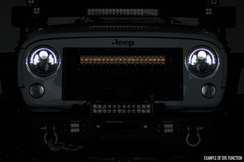 Rough Country Chrome Series LED Light | 20 Inch | Dual Row | Amber DRL