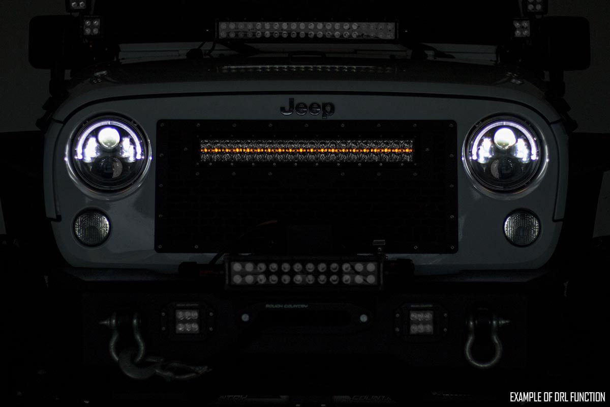 Rough Country Black Series LED Light | 20 Inch | Dual Row | Amber DRL