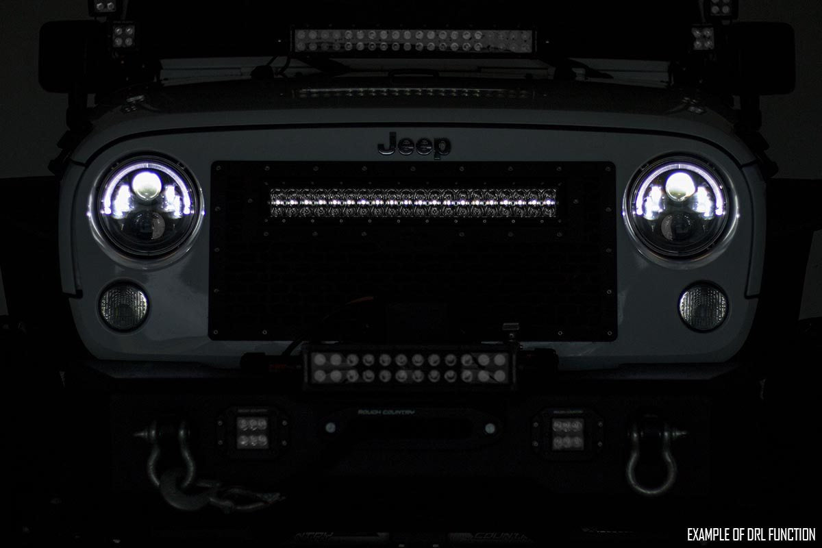 Rough Country Black Series LED | 30 Inch Light| Curved Dual Row | Amber DRL