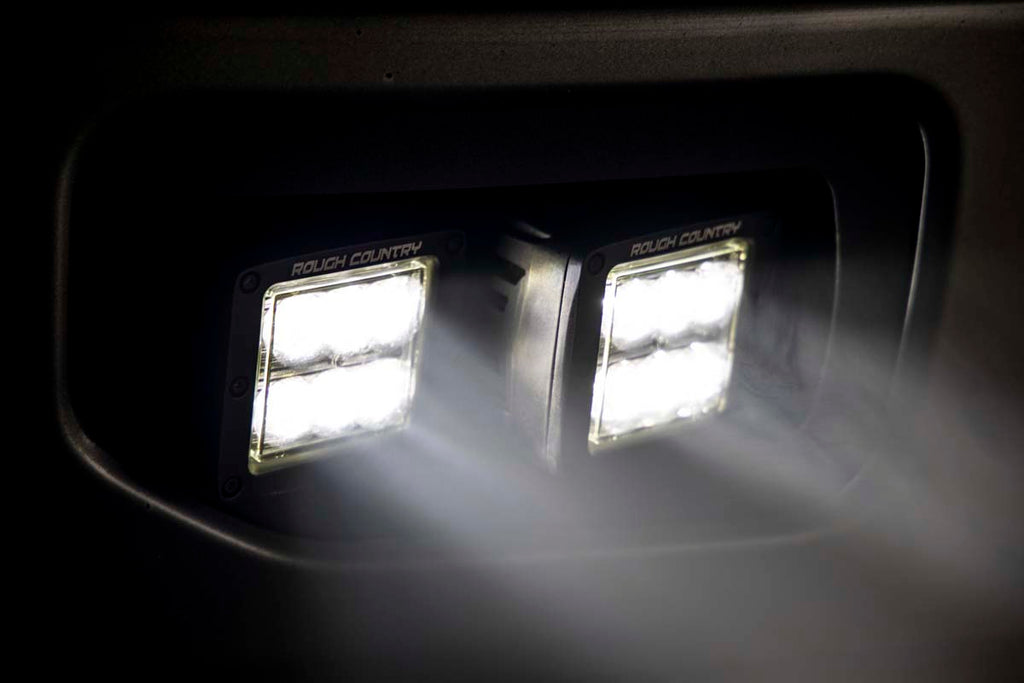 Rough Country LED Light | Fog Mount | Dual 2" Black Pairs | SAE | Ford F-150 (15-17)