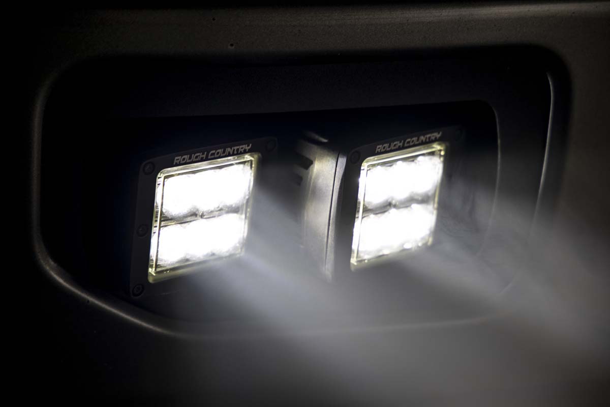 Rough Country LED Light | Fog Mount | Dual 2" Black Pairs | SAE | Ford F-150 (15-17)