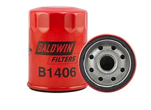 A Replacement Baldwin Filter For Remote Kits is displayed, one upright showing the logo and model, another face forward revealing its metal base with holes, all against a plain white background.