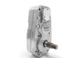 A metallic, rectangular Kawasaki Teryx KRX 1000 8 Portal Gear Lift with a splined shaft and brushed metal casing engraved GDP Gear Down Performance. Multiple bolts and rounded edges highlight its industrial, durable design on a white background.