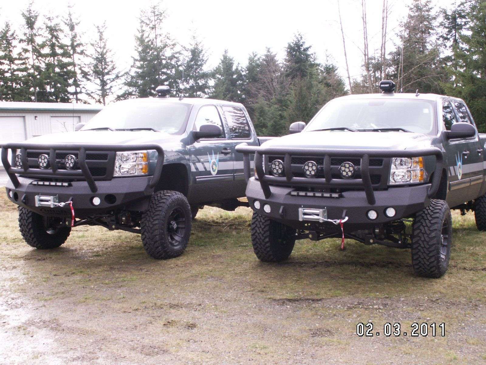 2008-2010 Chevy 2500 Stealth Front Winch Bumper Titan Ii Guard - Texture Black Warn M12000, Smittybilt Xrc