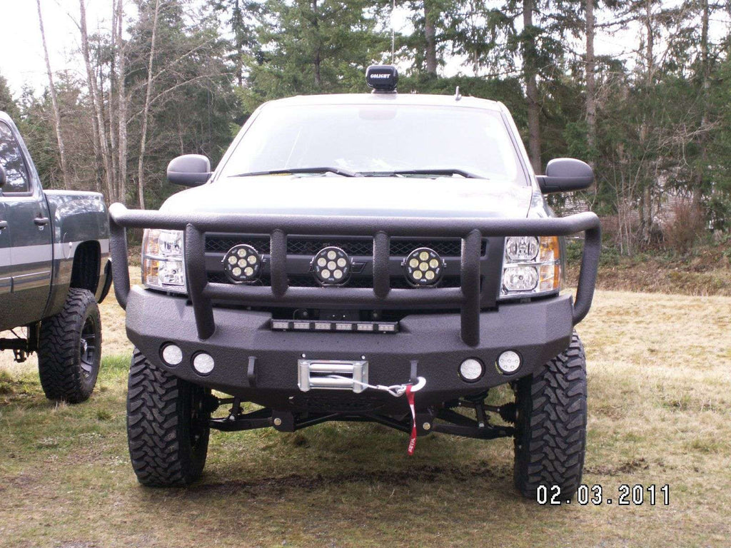 2008-2010 Chevy 2500 Stealth Front Winch Bumper Titan Ii Guard - Texture Black Warn M12000, Smittybilt Xrc