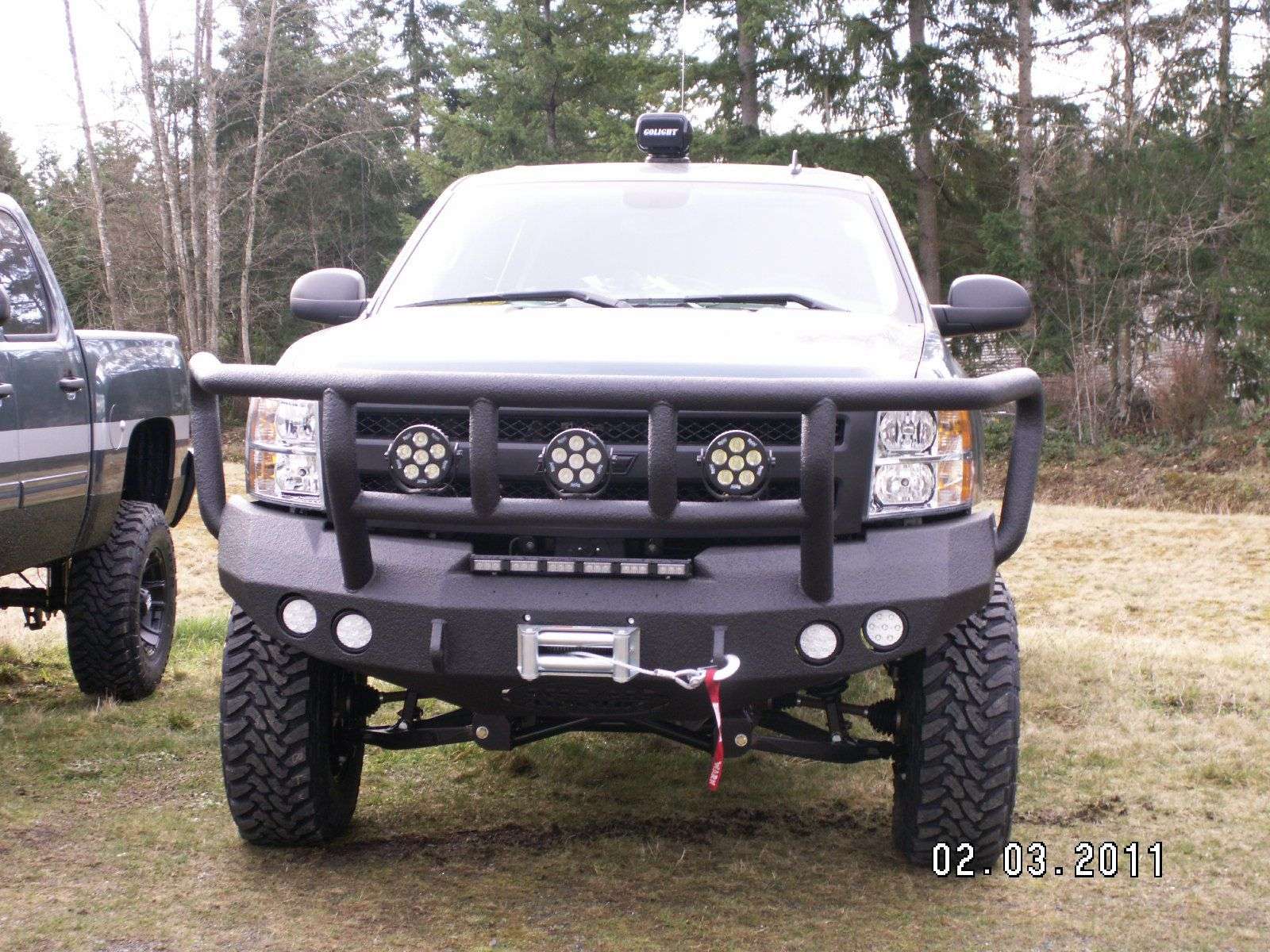 2008-2010 Chevy 2500 Stealth Front Winch Bumper Titan Ii Guard - Texture Black Warn M12000, Smittybilt Xrc