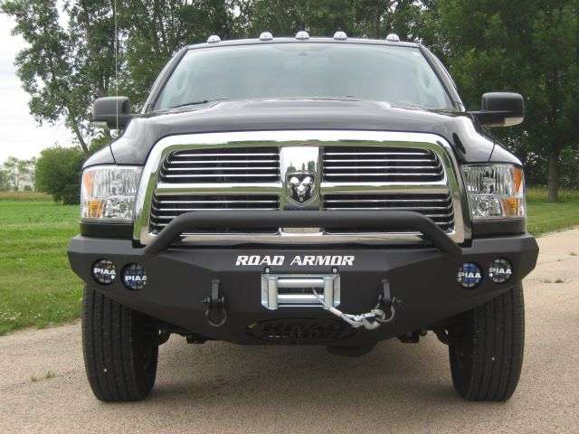 2010-2018 Ram 2500 Stealth Front Winch Bumper Pre-Runner Guard - Texture Black Warn 16.5Ti