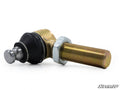 A close-up of the Polaris Adjustable Ball Joint featuring a threaded shaft, hex nut, and black rubber seal for automotive or machinery use. Set against a white background with the SuperATV logo in the bottom right corner.