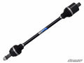 A black Rhino Brand Honda Pioneer 1000 Big Lift Kit Axle for ATVs/UTVs, featuring cylindrical joints with accordion-style rubber boots at both ends. Blue Rhino logo and SuperATV branding appear at the bottom right on a white background.