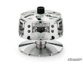 A shiny Polaris RZR PRO XP Primary Clutch Assembly with visible bolts, gear teeth, and a cylindrical top labeled “REV1” is shown on a white background. The SuperATV logo is in the bottom right corner.