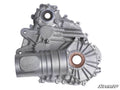 The Polaris General XP 1000 Transmission Case is a silver aluminum automotive part with ribbed and smooth sections, visible bolt holes, two circular bearing housings, and an embossed “GDP Gear Driven Performance by SuperATV” logo with the SuperATV logo bo