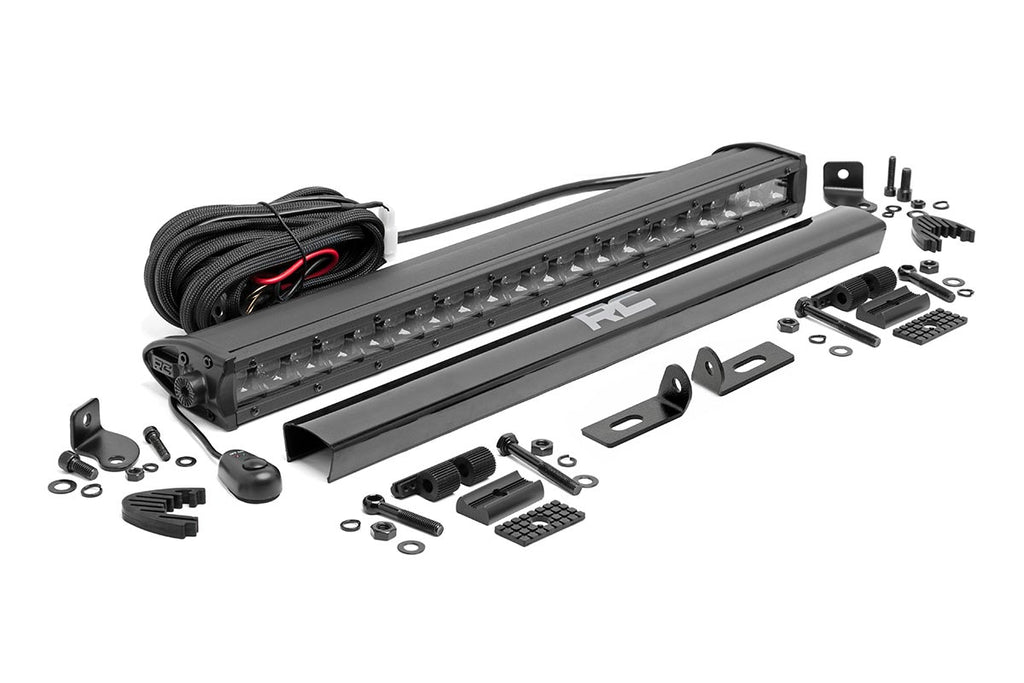 Rough Country LED Light | Bumper Mount | 20" Black Single Row | Ford Ranger (19-23)