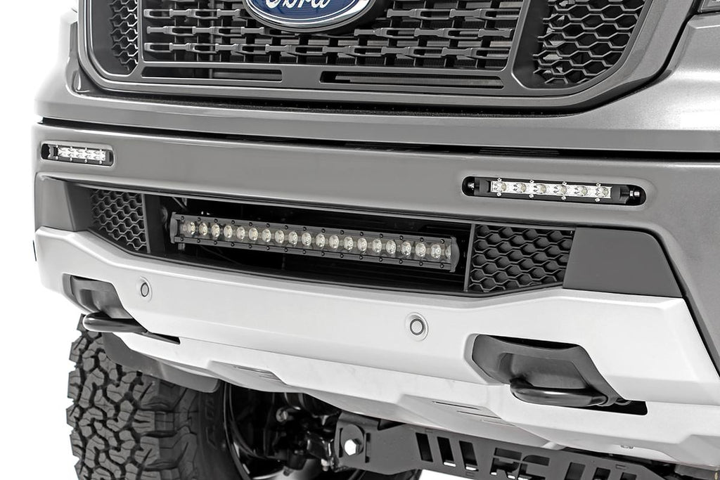 Rough Country LED Light | Bumper Mount | 20" Black Single Row | Ford Ranger (19-23)
