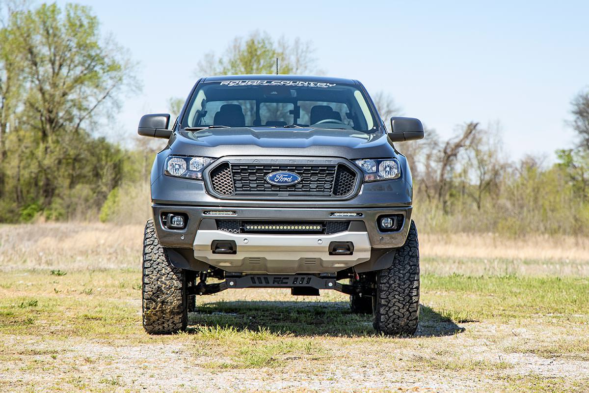 Rough Country LED Light | Bumper Mount | 20" Black Single Row | Ford Ranger (19-23)