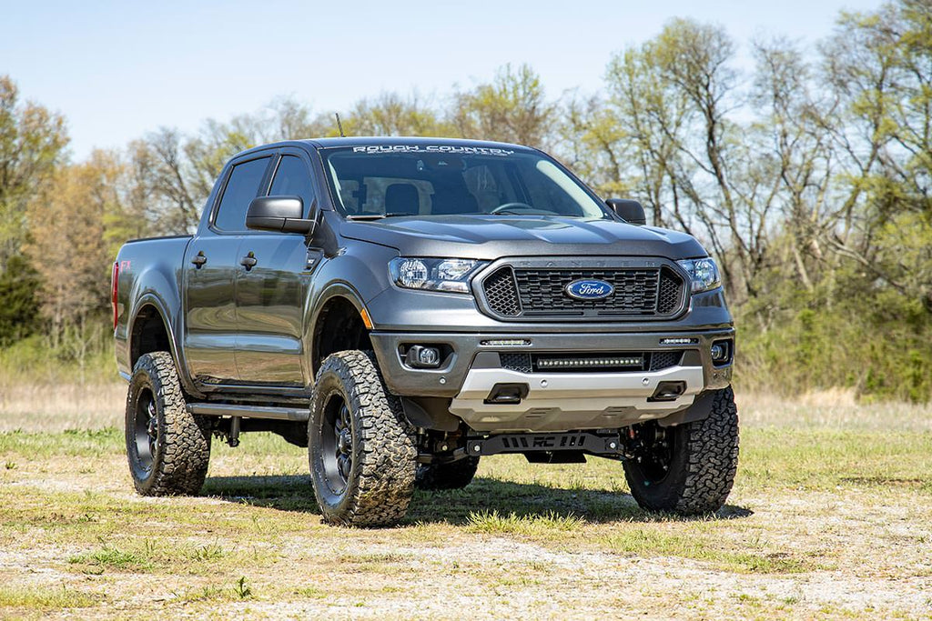 Rough Country LED Light | Bumper Mount | 20" Black Single Row | Ford Ranger (19-23)