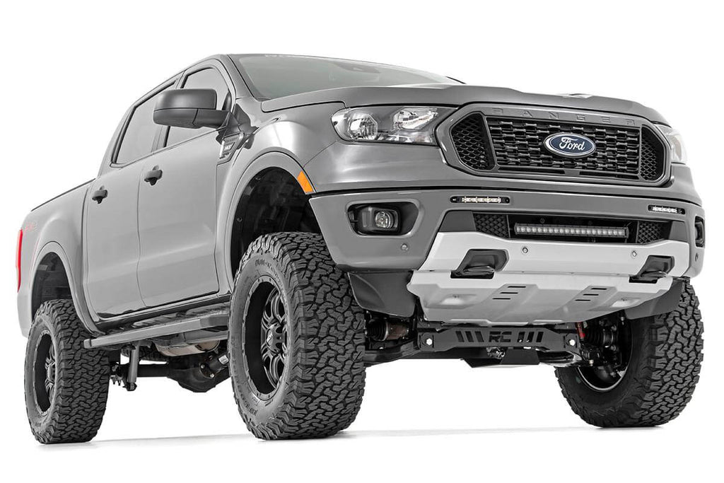 Rough Country LED Light | Bumper Mount | 20" Black Single Row | Ford Ranger (19-23)