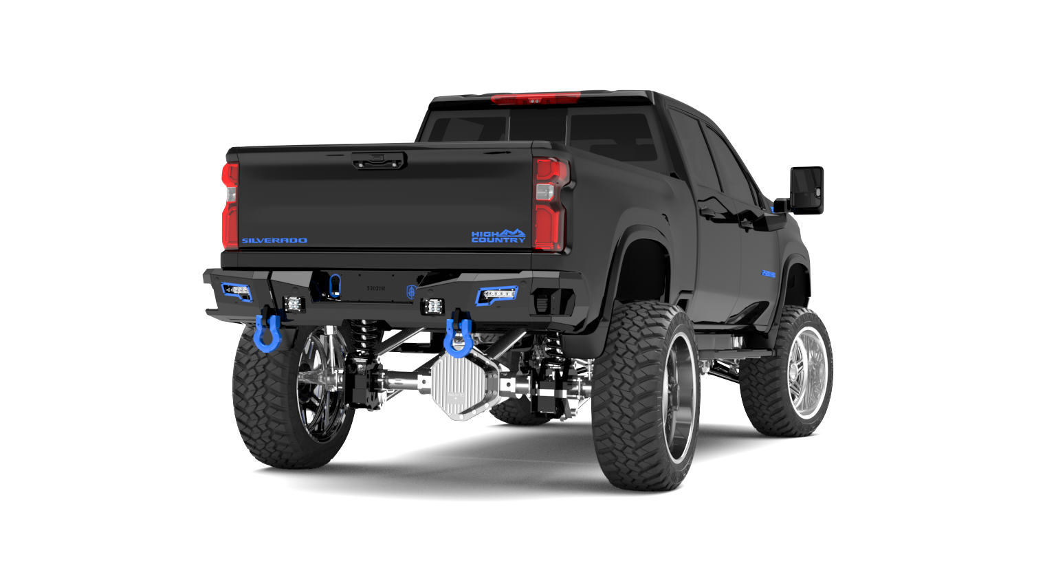 2020-2023 Chevy/Gmc 2500 Identity Rear Bumper / Shackles End Pods / Dual Pod &Amp; Single Row Light Pods / Beauty Ring / Hdwr Kit