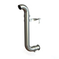 The Can Am Renegade Snorkel (07-11) is a metallic, L-shaped pipe with a smooth silver finish, flared ends, and a central mounting bracket with a bolt, displayed upright against a plain white background.