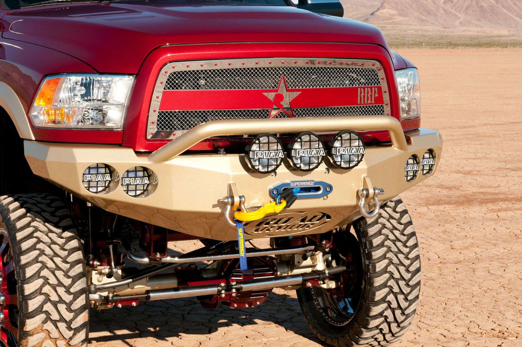 2010-2018 Ram 2500 Stealth Front Winch Bumper Pre-Runner Guard - Texture Black Warn 16.5Ti