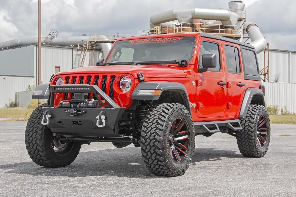 Rough Country Jeep 50 - inch LED Hood Kit (18 - 21 Wrangler JL, 20 - 21 Gladiator JT | Black - Series) - Offroad Armor