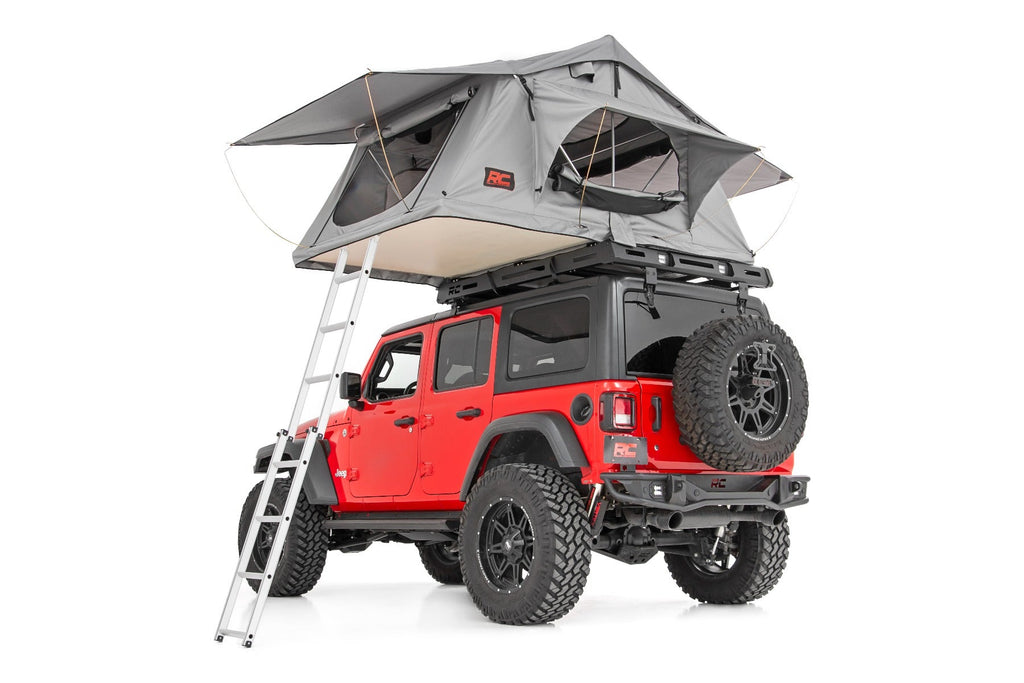 Rough Country Roof Top Tent W/ Extenstion ladder | Rack Mount | 12 Volt Accessory & LED Light Kit - Offroad Armor