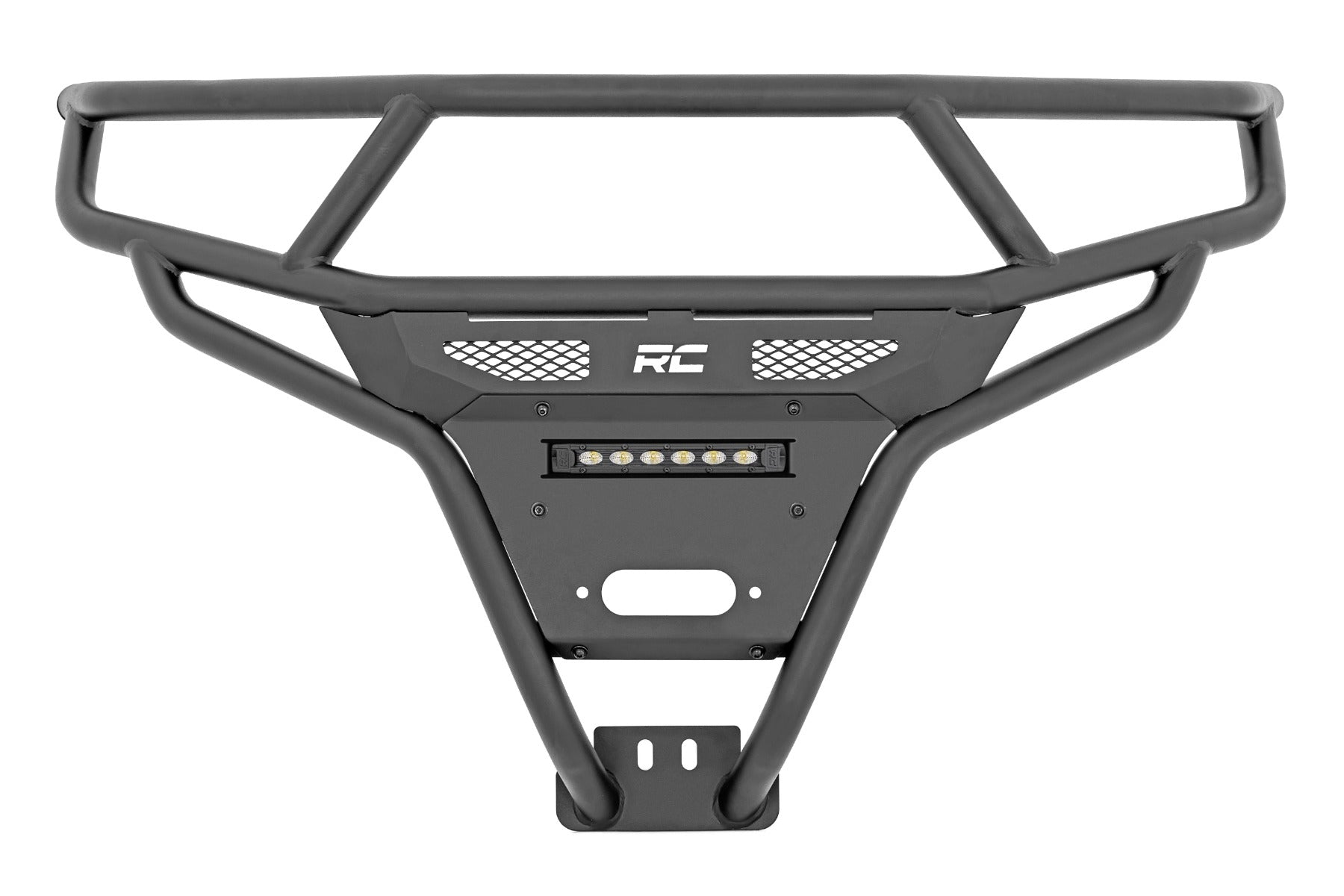 Rough Country Tubular Bumper | Front | Black Series LED | 6" Light | Slim Line | Polaris RZR XP1000