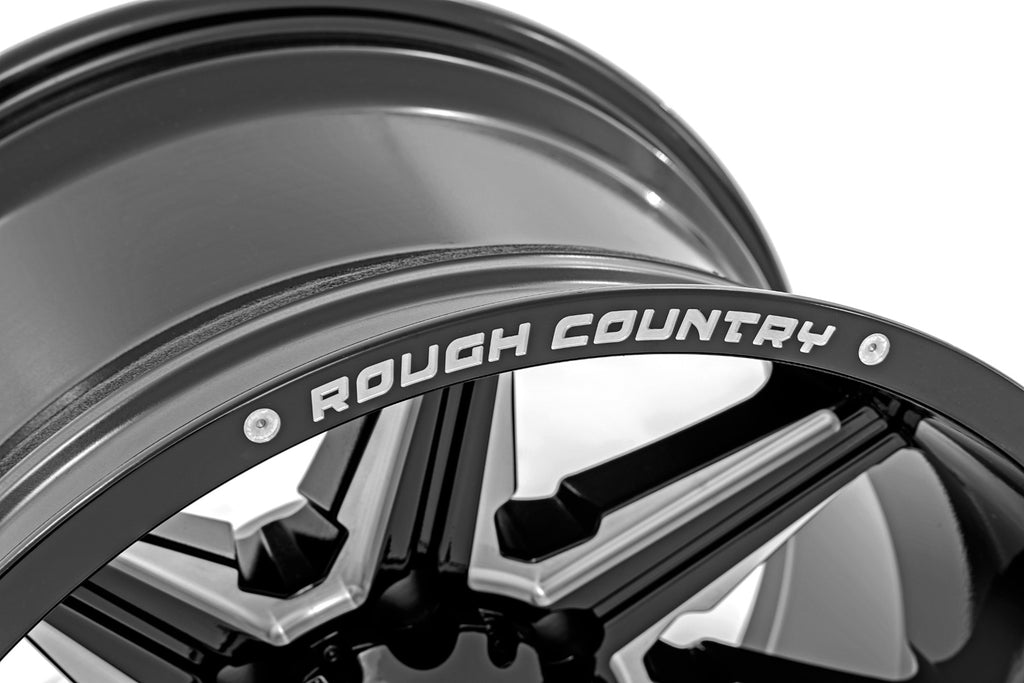 Rough Country 91M Series Wheel | One-Piece | Gloss Black | 20x12 | 6-135 | -44mm