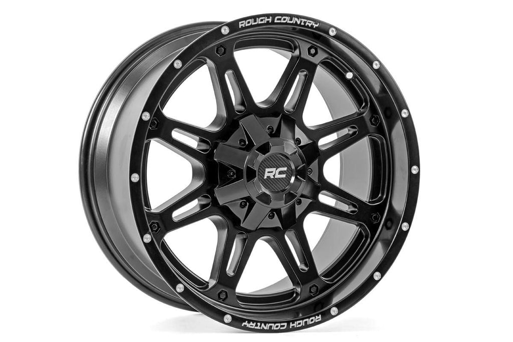 Rough Country 94 Series Wheel | One-Piece | Matte Black | 20x10 | 5x5/5x4.5 | -18mm