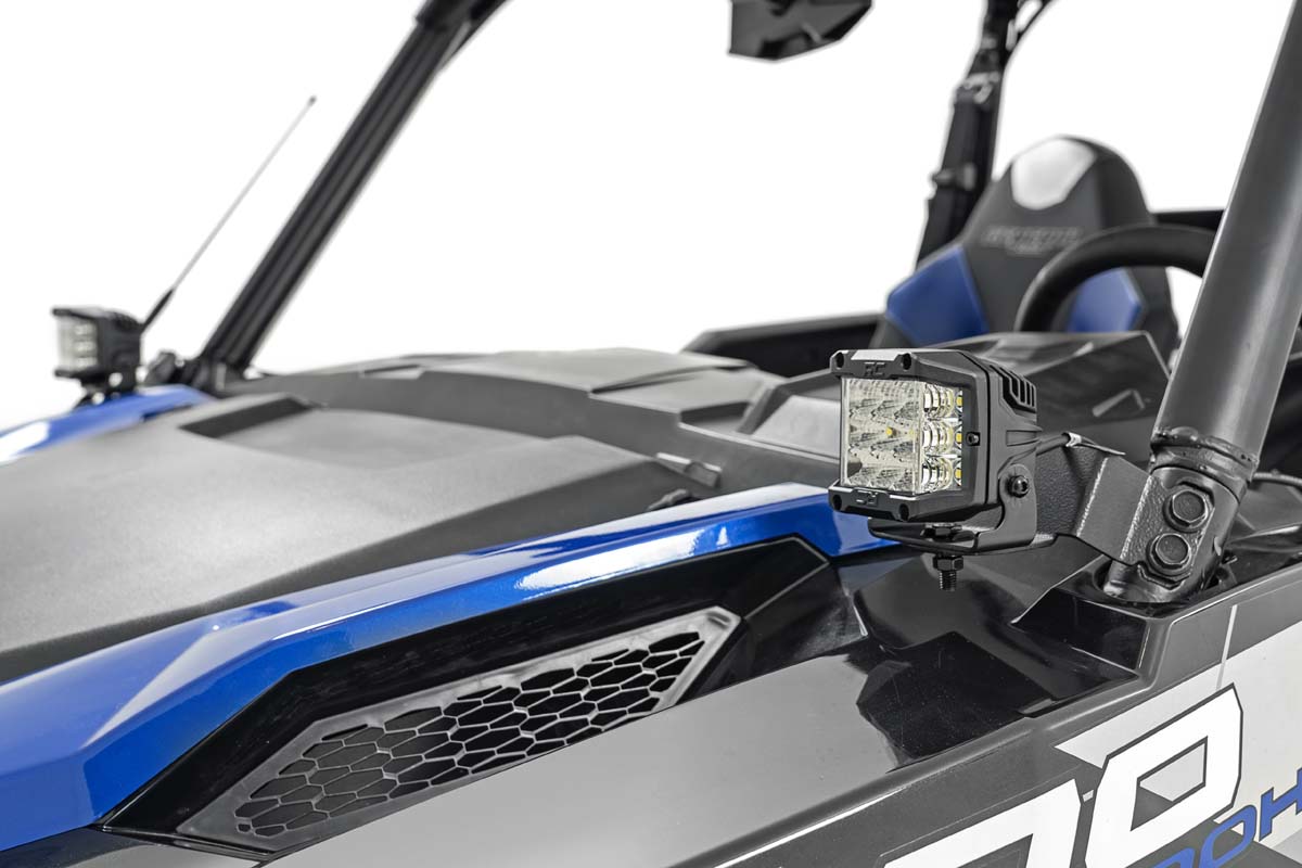 Rough Country LED Light | Cage Mount | 3" OSRAM | Wide Angle | Polaris General (16-22)/General 4 (17-22)