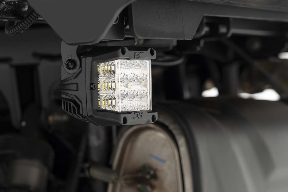 Rough Country LED Light | Under Bed Mount | 2" Chrome Pair | Wide Angle | Polaris General (18-22)