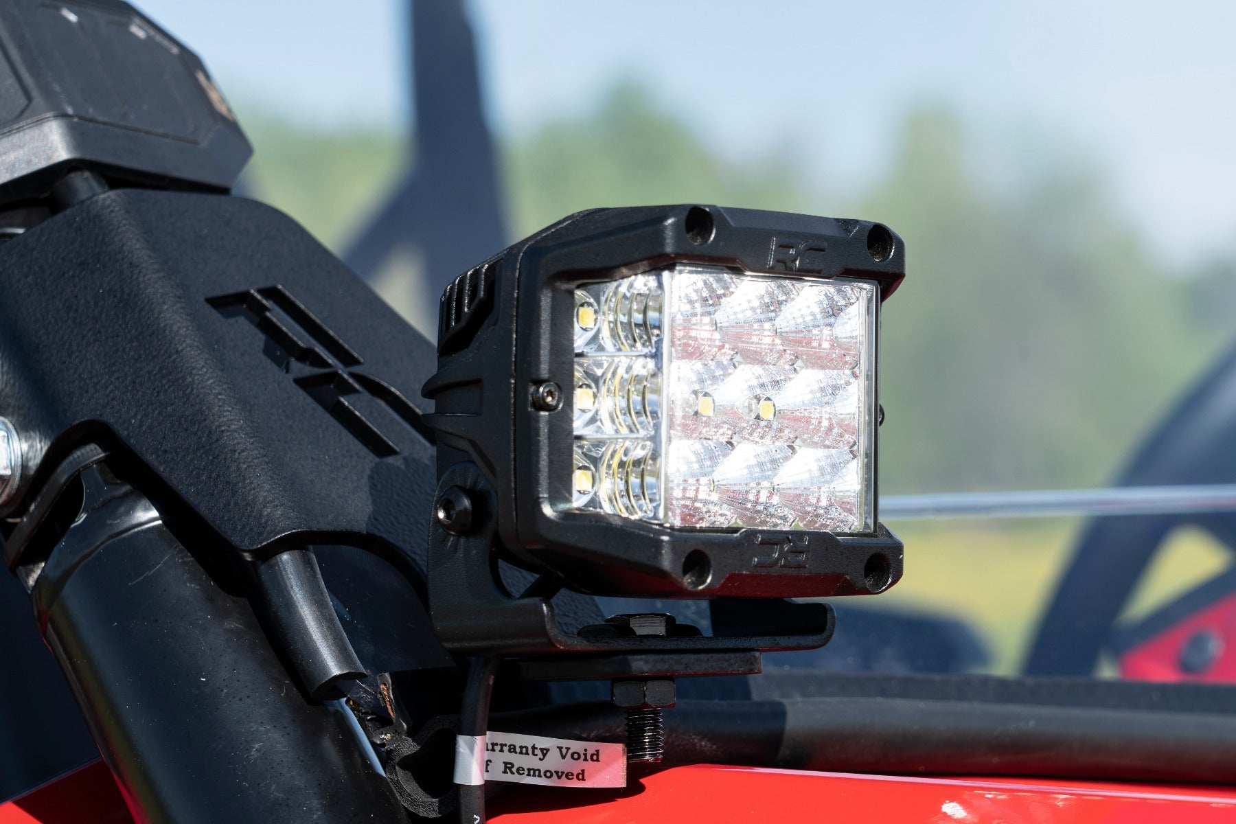 Rough Country LED Light | Cage Mount | 2" Black Pair | White DRL | Honda Talon (19-21)