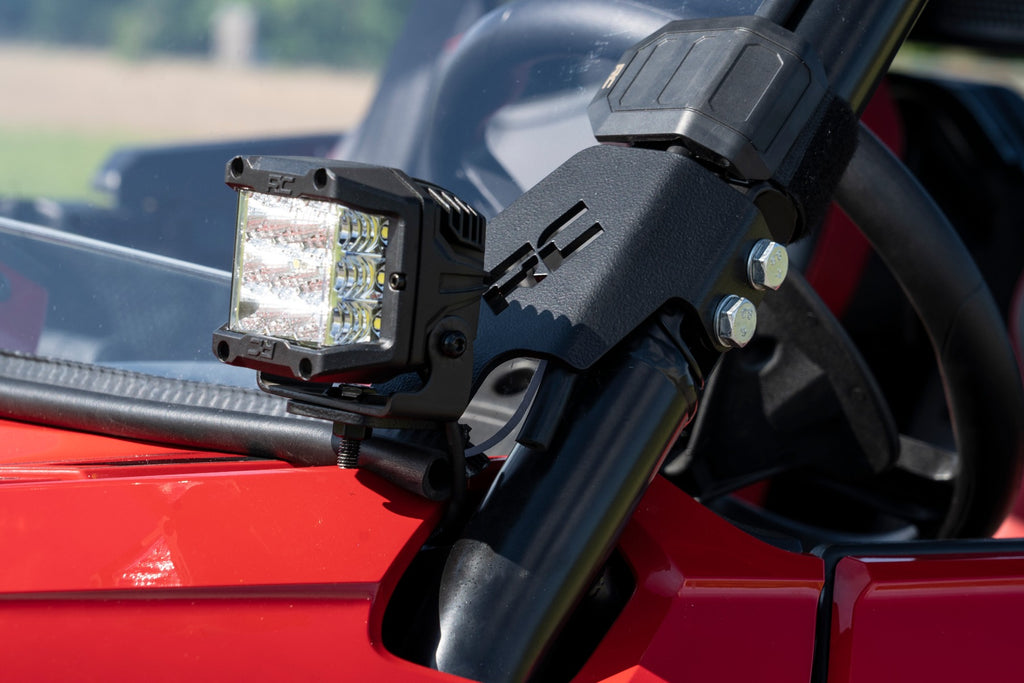 Rough Country LED Light | Cage Mount | 2" Black Pair | White DRL | Honda Talon (19-21)