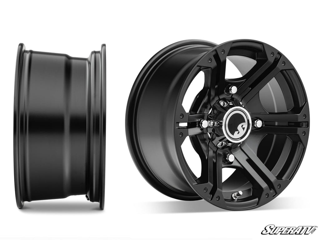Standard XT Warrior Tires 30x10x14 on 14x7 Bandit H - Series Black Wheels 4/156 Pattern - Offroad Armor