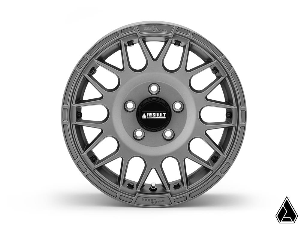 Standard XT Warrior Tires 30x10x15 on 15x7 Assault Industries Hellfire Matte Titanium Wheels 4/156 Pattern - Offroad Armor