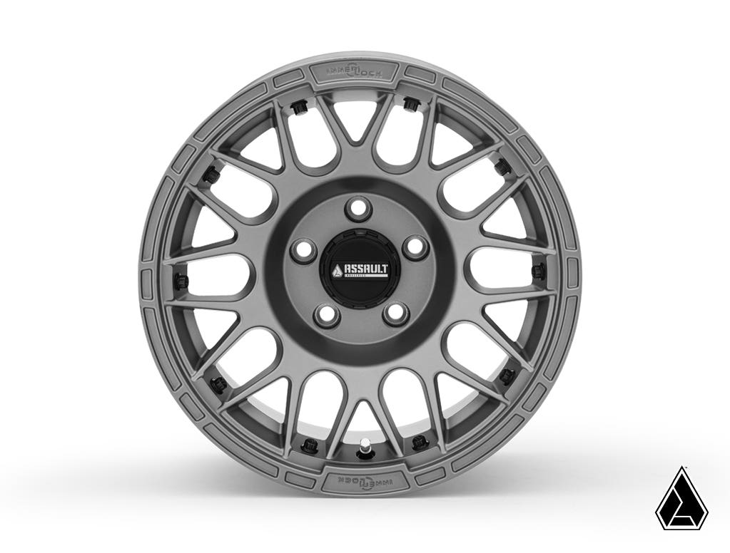 Standard XT Warrior Tires 35x10x15 on 15x10 Assault Industries Hellfire Matte Titanium 4/156 Pattern - Offroad Armor