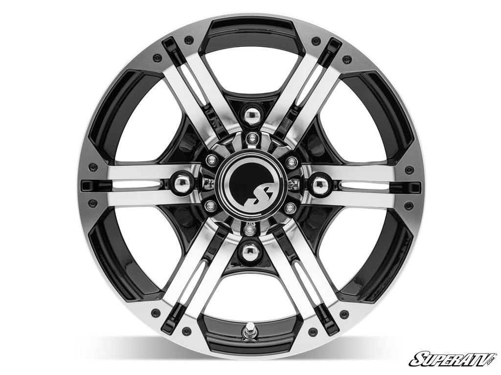 Sticky XT Warrior Tires 34x10x14 on 14x7 Bandit H - Series Machined Finish Wheels 4/156 Pattern - Offroad Armor