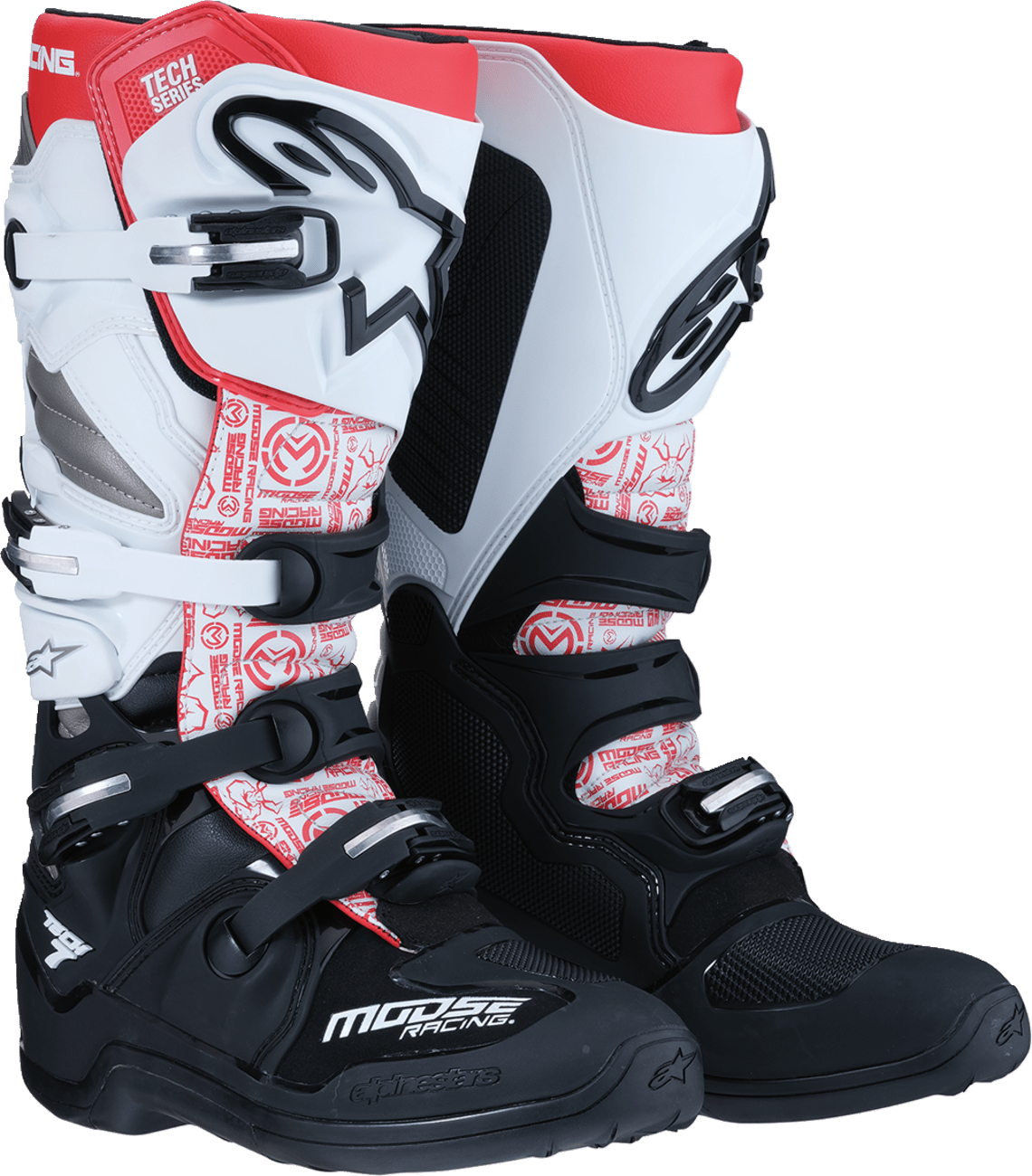 Tech 7 Boots - Black/White/Red - US 13 - Offroad Armor
