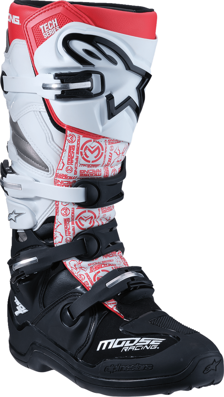 Tech 7 Boots - Black/White/Red - US 13 - Offroad Armor