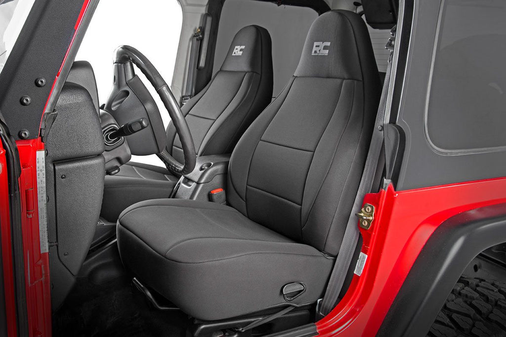 Rough Country Seat Covers | Front and Rear | Jeep Wrangler TJ (03-06) 4WD