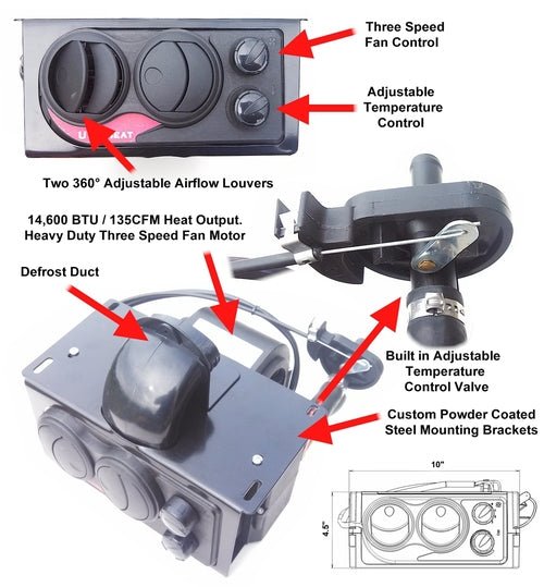 Universal Ice Crusher Compact Cab Heater - Offroad Armor