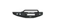 A 2019+ Ram 1500 Stealth Front Non-Winch Bumper Pre-Runner Guard in textured black, featuring angular edges, a central cutout with ROAD ARMOR above it, side mounting holes, a bottom center logo, and a transparent background.