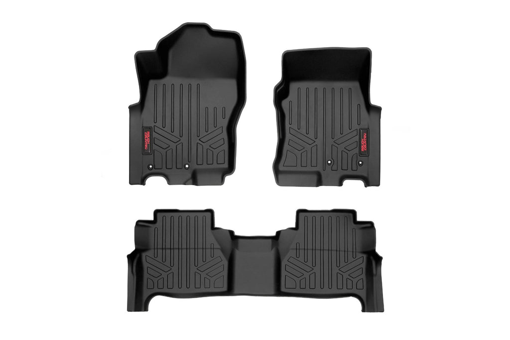 Rough Country Floor Mats | FR & RR | Crew Cab | Nissan Frontier 2WD/4WD (22-23)