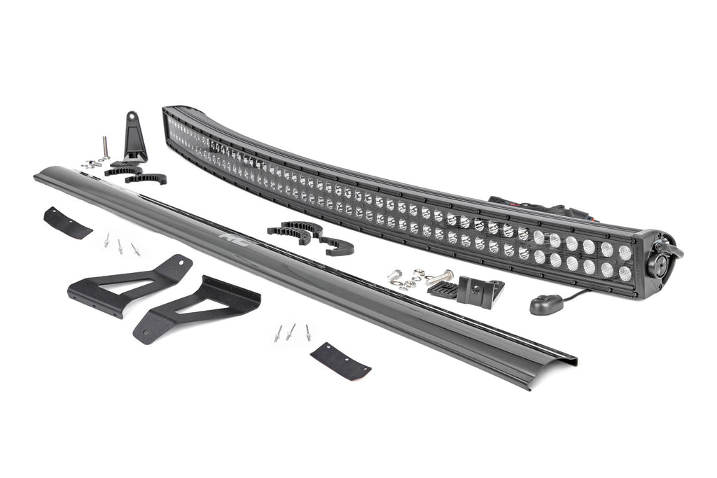 Rough Country LED Light | Windshield Mnt | 50" BLK Dual Row | Jeep Cherokee XJ (84-01)