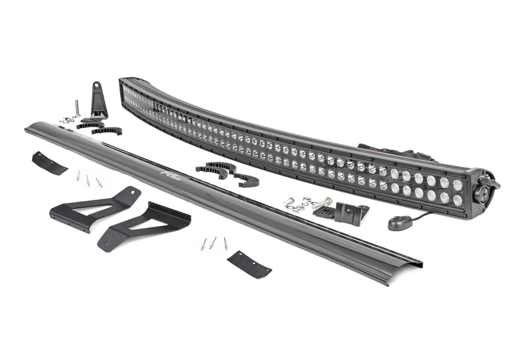 Rough Country LED Light | Windshield Mnt | 50" BLK Dual Row | Jeep Cherokee XJ (84-01)