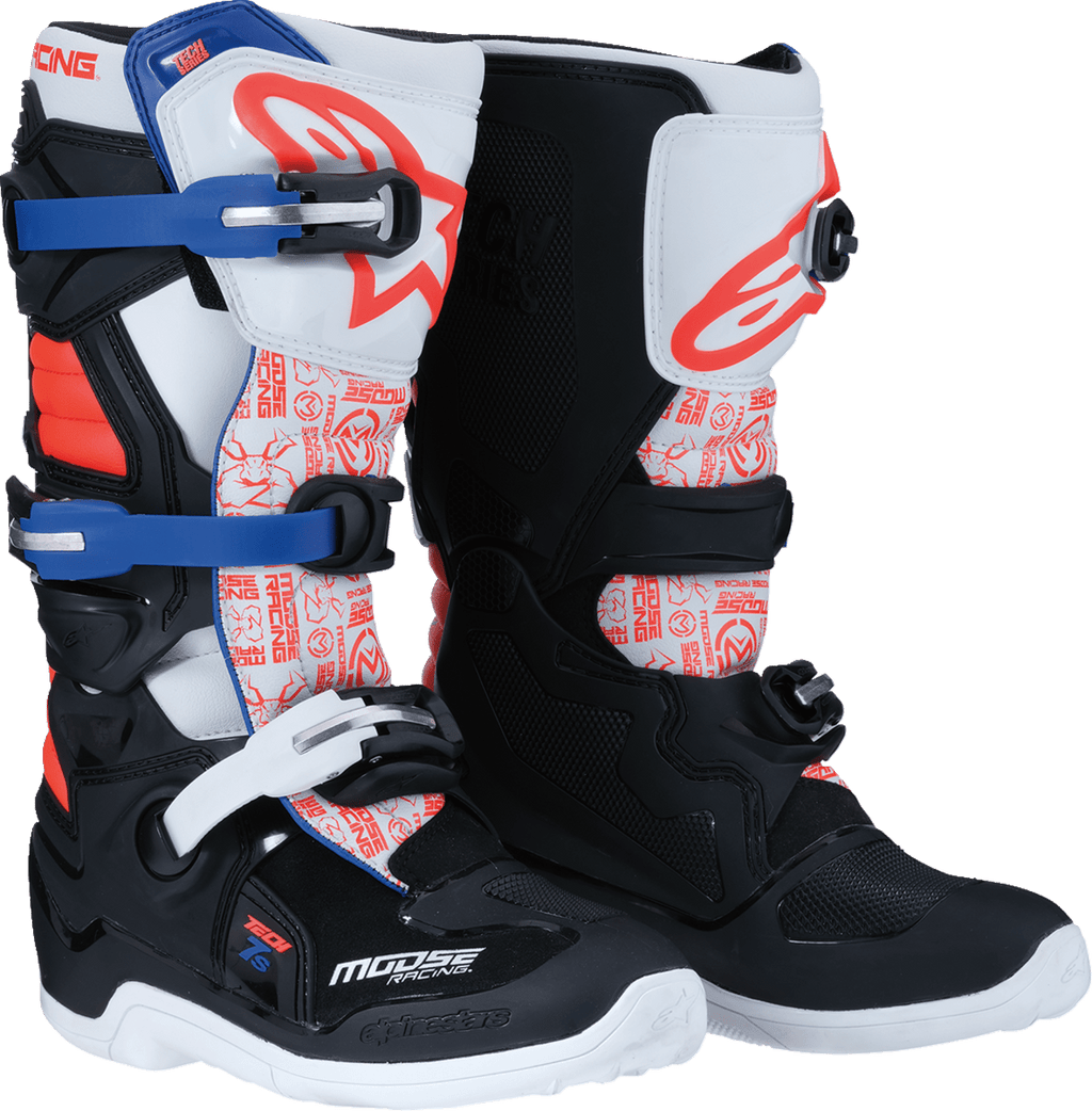 Youth Tech 7S Boots - Black/White/Red/Blue - US 3 - Offroad Armor