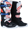Youth Tech 7S Boots - Black/White/Red/Blue - US 3 - Offroad Armor